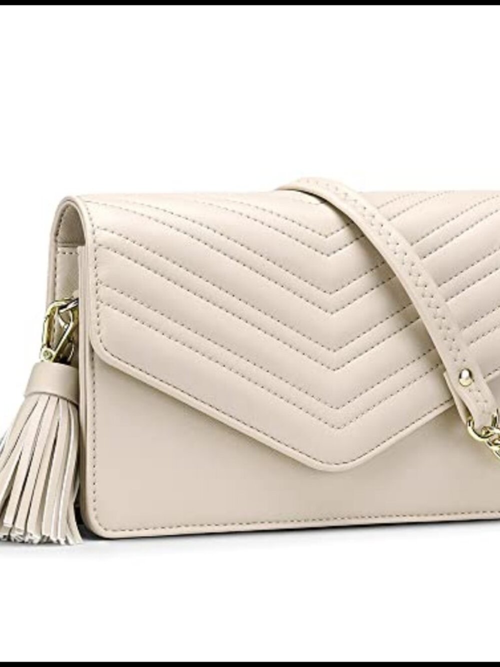 Small Crossbody Bag Vegan Leather Quilted Tassel Evening Clutch Purse